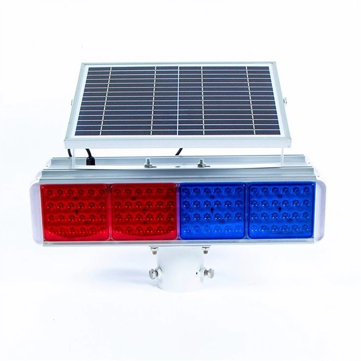 LED Solar Red Blue Strobe Warning Light